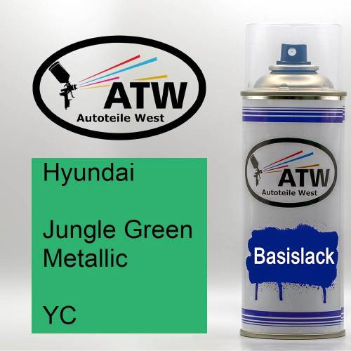 Hyundai, Jungle Green Metallic, YC: 400ml Sprühdose, von ATW Autoteile West.